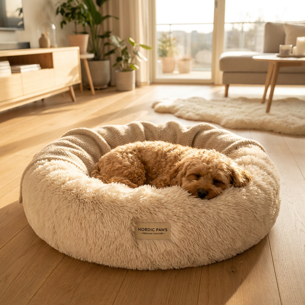 Pawfect Calming Donut Bed lifestyle photo
