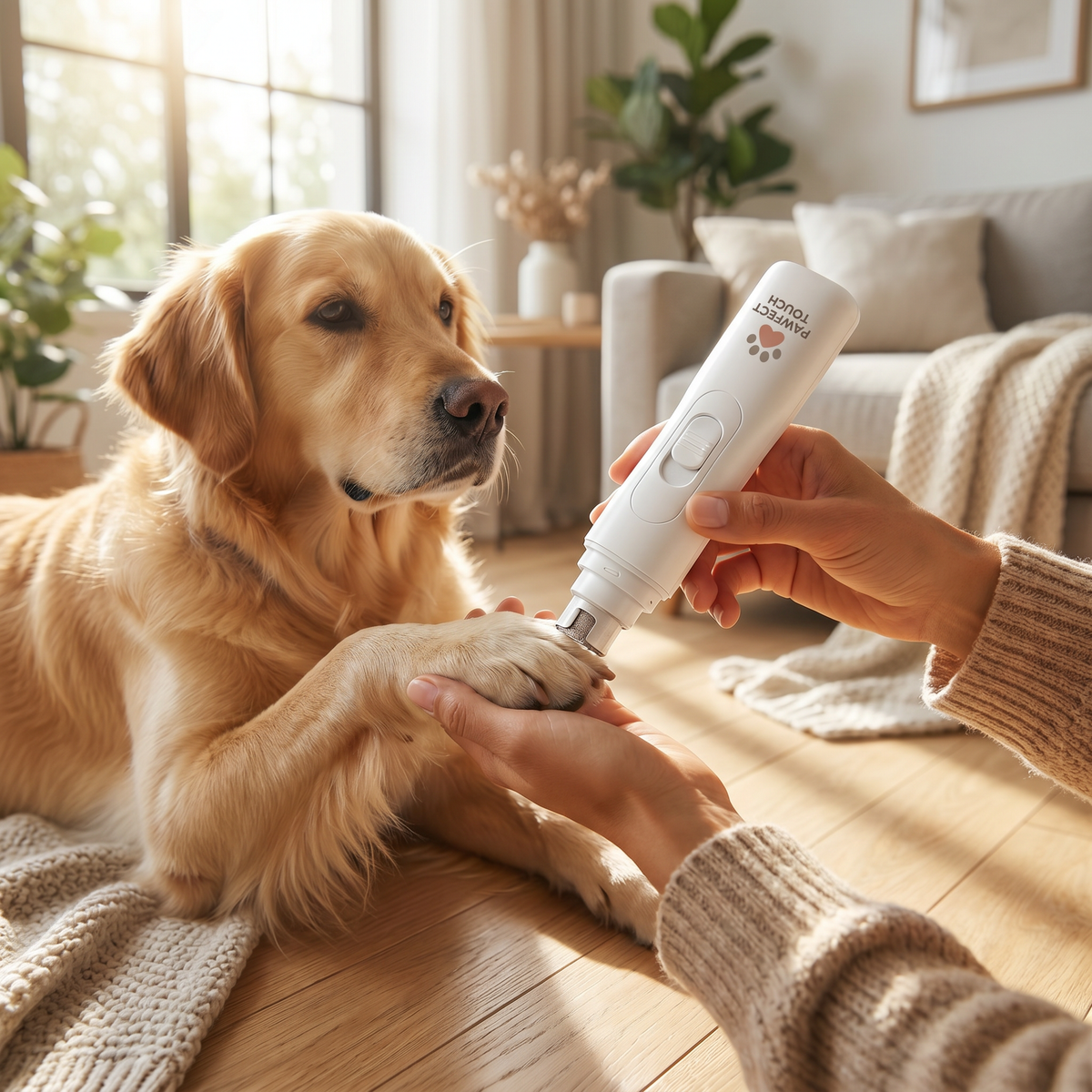 Pawfect Touch Nail Grinder — calm dog having a nail gently trimmed