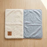 Pawfect Touch 2-in-1 Mat — top-down showing the warming plush and cooling gel sides
