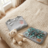 Pawfect Calm Kit flat-lay — calming vest, heartbeat plush and snuffle mat on a cozy knit blanket