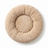 Pawfect Calming Donut Bed — white background studio photo, top view