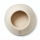 Pawfect Calming Cave Bed — white background studio photo, top