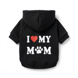 Paw Mummy Fleece Dog Sweater — white background studio photo, back