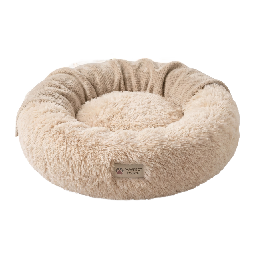 Pawfect Calming Donut Bed — clean white background, front