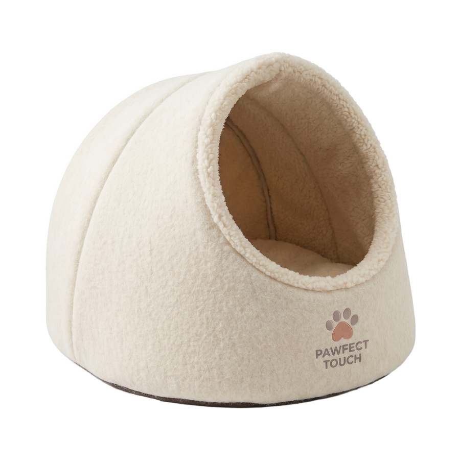 Pawfect Calming Cave Bed — clean white background, front