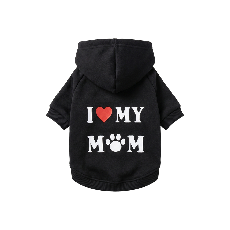 Paw Mummy Fleece Dog Sweater — clean white background, front